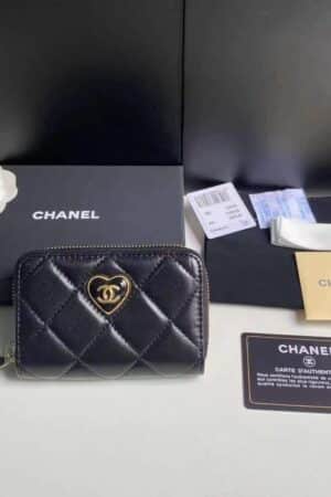 [샤넬] 하트 지퍼돌이 카드지갑