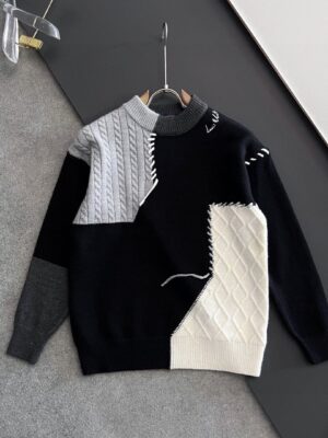 [루이비통] 배색 라운드넥 니트 스웨터 (2 COLORS)