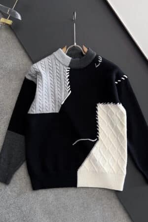 [루이비통] 배색 라운드넥 니트 스웨터 (2 COLORS)