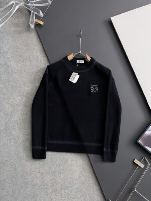 [로에베] 자수로고 라인포인트 캐시미어 양모 라운드니트 (2 COLORS)