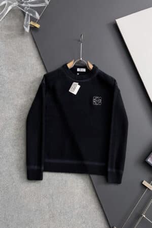 [로에베] 자수로고 라인포인트 캐시미어 양모 라운드니트 (2 COLORS)