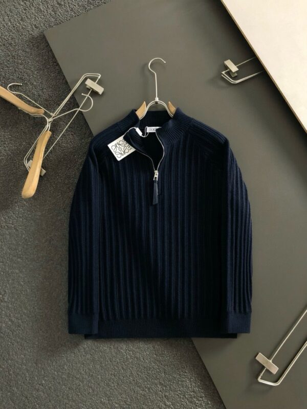 [로에베] 리브니트 울니트 하프집업 자켓