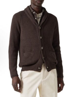 [브루넬로 쿠치넬리] 코튼 리브 니트 카디건 (2 COLORS)
