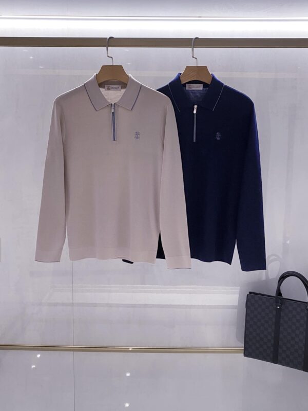 [브루넬로 쿠치넬리] 하프집업 긴팔 니트 (2 COLORS)