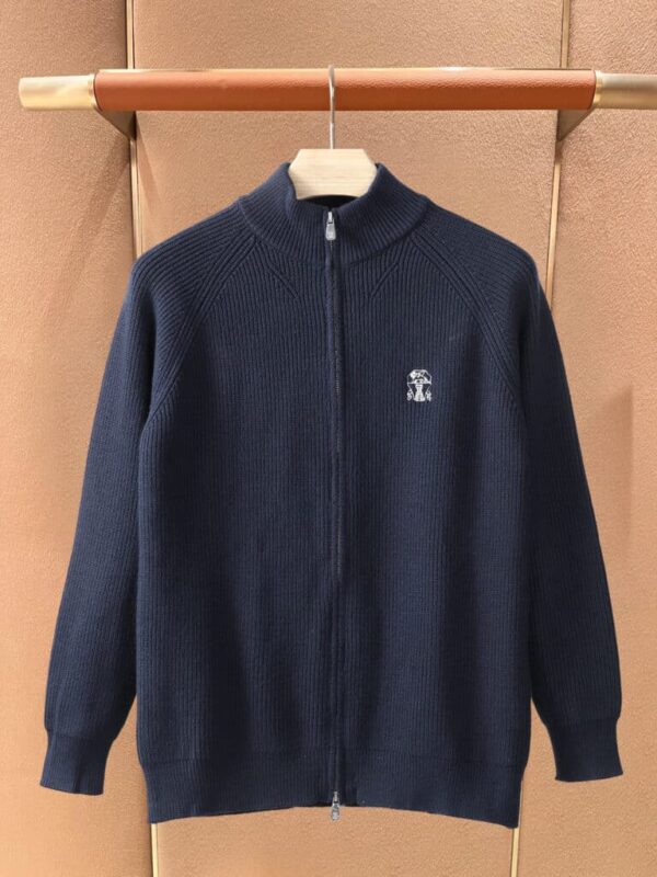 [브루넬로 쿠치넬리] 코튼 울 레글런 립 집업 가디건 (3 COLORS)