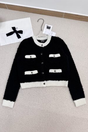 [샤넬] 배색 니트 카디건 (2 COLORS)
