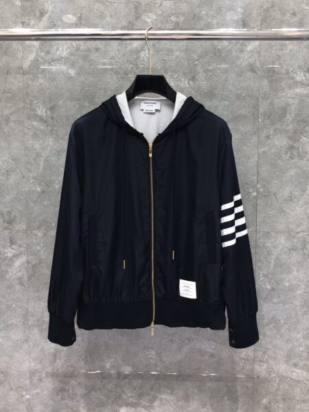 [톰브라운] 4-바 스트라이프 후드집업 바람막이