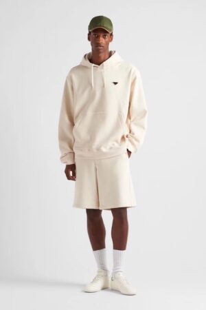 [프라다] 트라이앵글 에나멜 로고 코튼 저지 남성 후디 ( 2 COLORS)