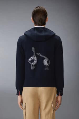 [톰브라운] 기스 인타르시아 메리노 울 후디/ 네이비