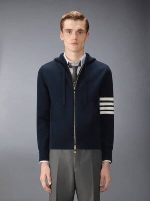 [톰브라운] 루나 뉴이어 인타르시아 메리노 4-바 지퍼 후디