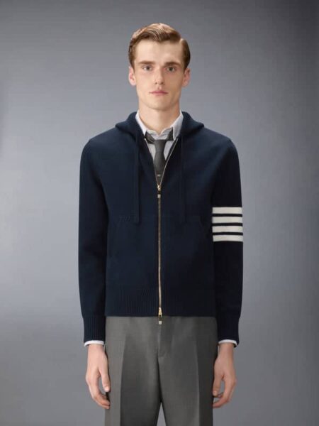 [톰브라운] 루나 뉴이어 인타르시아 메리노 4-바 지퍼 후디