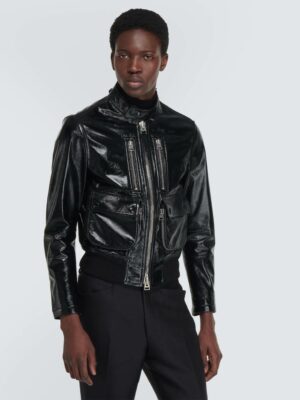 [톰포드] 비닐 레더 바이커 자켓