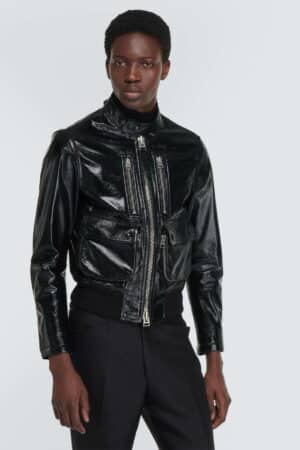 [톰포드] 비닐 레더 바이커 자켓