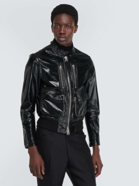 [톰포드] 비닐 레더 바이커 자켓