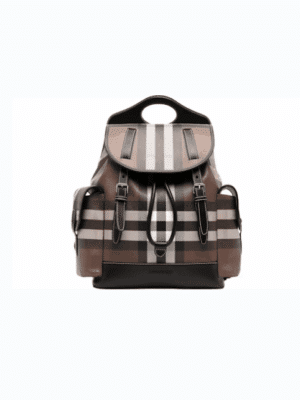[버버리] 체크 프린트 더블 버클 백팩