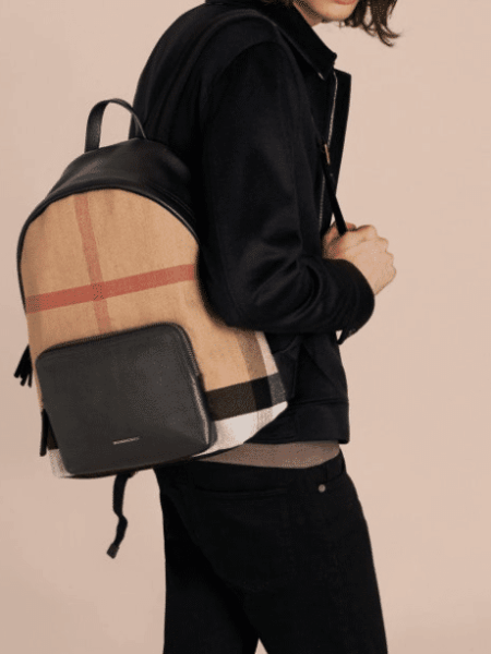 [버버리] 하우스체크 레더 클래식 백팩 애비데일 40333971