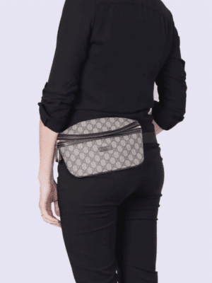 [구찌] GG 수프림 캔버스 레더 슬링백 233269