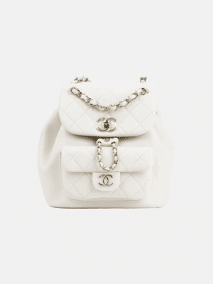 [샤넬] 22 듀마 백팩 스몰 화이트 - 금장 AS2908