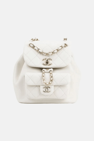 [샤넬] 22 듀마 백팩 스몰 화이트 - 금장 AS2908