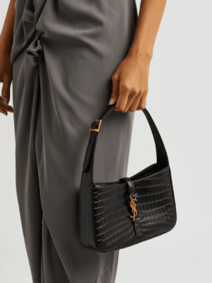 [생로랑] LE 5 A 7 호보백 크로커다일 블랙 6572282