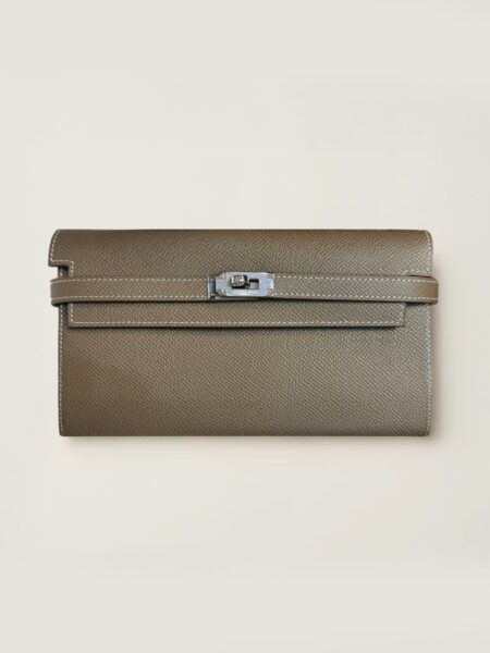 [에르메스] Kelly 장지갑 Epsom - Etoupe / Silver