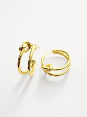 [셀린느] 너트 더블 후프 귀걸이 461FX6BRA (2 COLORS)