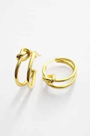 [셀린느] 너트 더블 후프 귀걸이 461FX6BRA (2 COLORS)