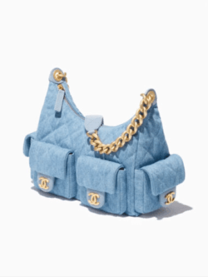 [샤넬] 라지 호보 백 데님 AS5339