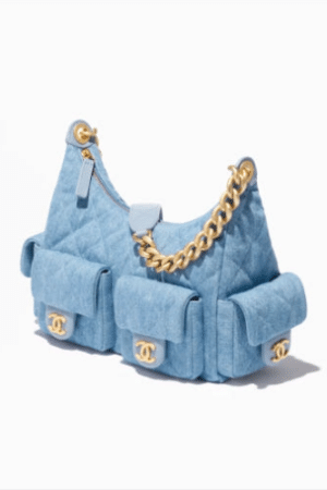 [샤넬] 라지 호보 백 데님 AS5339