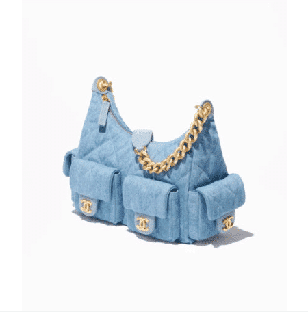 [샤넬] 라지 호보 백 데님 AS5339