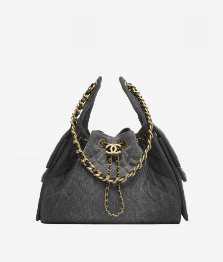 [샤넬] 25 스몰 핸드백 워시드 데님 블랙 AS5293-B20520-U0725