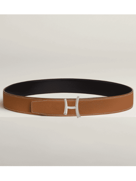 [에르메스] Script 벨트 버클- 리버서블 가죽 스트랩 38mm H011891UB30  (5 colors)