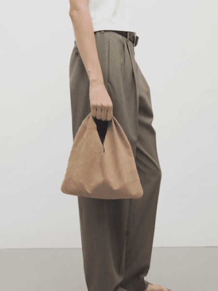 [더 로우] 스몰 빈들 스웨이드 백 베이지 멜란지 W1682L613BEL