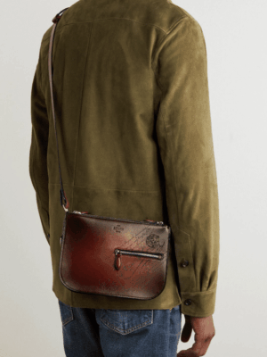 [벨루티] 듀오 스크리토 패턴 가죽 크로스백