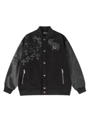 [크롬하츠] 레터맨 레더패치 바시티 자켓