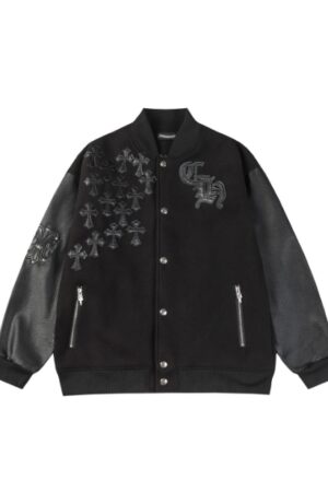 [크롬하츠] 레터맨 레더패치 바시티 자켓