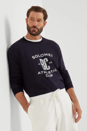 [브루넬로 쿠치넬리] 테크노 코튼 프렌치 테리 프린트 스웻셔츠 (2 COLORS)