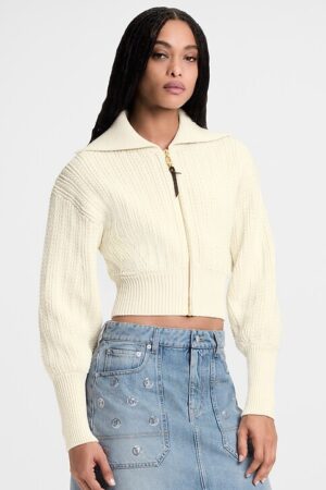 [루이비통] 크롭 기장 골지 니트 재킷 1AIQG3