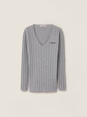 [미우미우] 울 및 캐시미어 브이넥 스웨터 MML02P