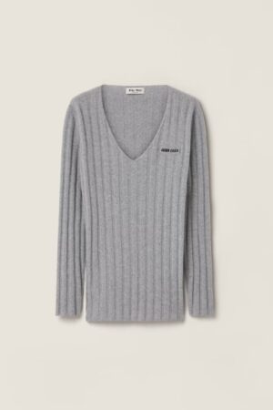 [미우미우] 울 및 캐시미어 브이넥 스웨터 MML02P