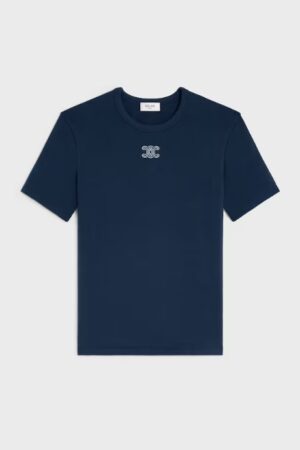 [셀린느] 트리옹프 티셔츠 - 리브드 코튼 저지 RX0IX1407.07OW