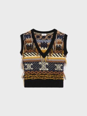 [셀린느] 탑 자카드 캐시미어 조끼 RY0LU0V65.19BD