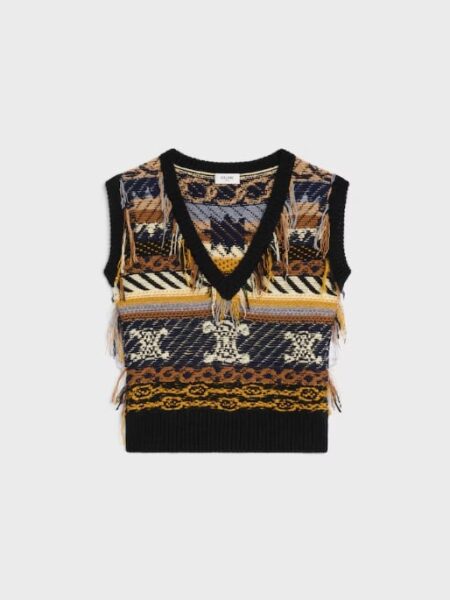 [셀린느] 탑 자카드 캐시미어 조끼 RY0LU0V65.19BD