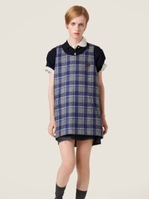 [미우미우] 체크무늬 미니 드레스 MF6155_1806
