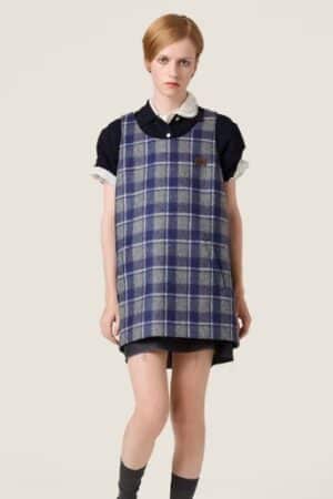 [미우미우] 체크무늬 미니 드레스 MF6155_1806
