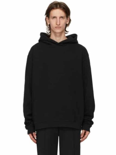 [메종마르지엘라] 블랙 펀칭홀 로고 후드티 202168M202108