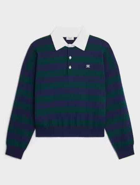 [셀린느] 스트라이프 울 폴로 스웨터 RY0QT0Y09.07NG