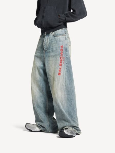 [발렌시아가] 스테인드 워싱 남성 배기 팬츠  831599TN