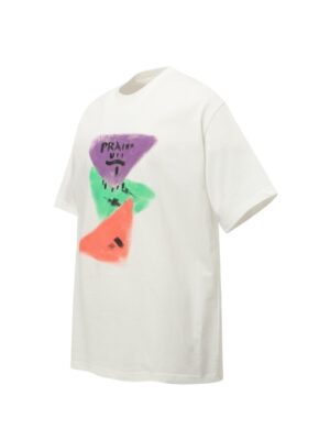 [프라다] 삼각형 컬러풀 핸드페인팅 로고 반팔 티셔츠 ( 2 COLORS)