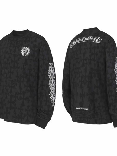 [크롬하츠] 그레이브야드 세메터리 크로스 롱슬리브 티셔츠